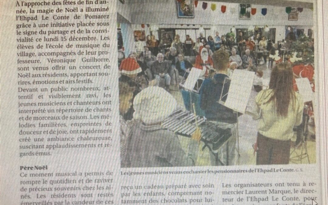 Un beau spectacle de Noël à L&rsquo;EHPAD de POMAREZ