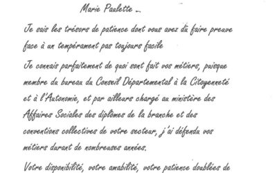 Il y a des messages qui donnent tout leur sens à notre engagement.